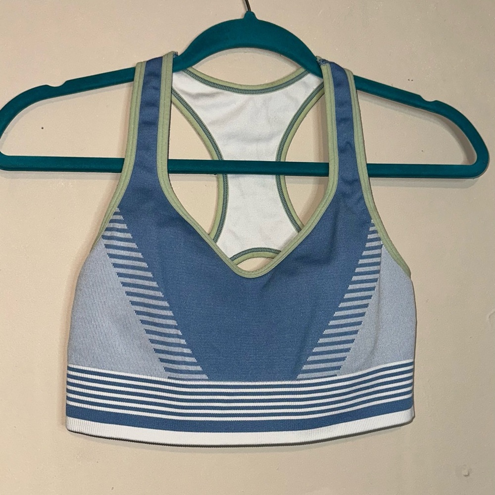 Blue and green sports bra - medium